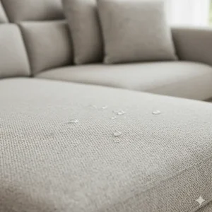 Close-up of the durable, stain-resistant fabric texture on the plush 7 seat sectional sofa.