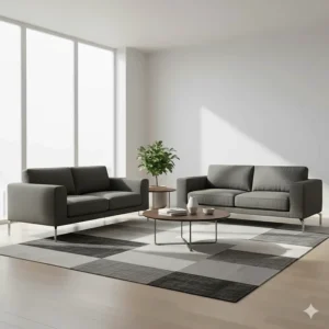 Modern three piece set with durable metal legs and a sleek, low-profile design.