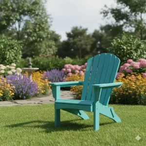 An all-weather PVC dining table with space for six, showcasing its sturdy, fade-resistant surface ideal for outdoor meals.