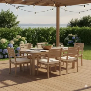Close-up detail showing the heavy-duty construction and solid design of interlocking PVC outdoor furniture components.