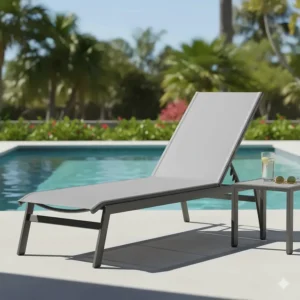 Charming two-person, black powder-coated metal cushionless outdoor furniture bistro set for a small balcony.