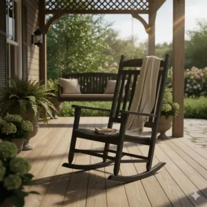An eco-friendly recycled plastic PVC chair in a bright color, demonstrating sustainable and durable outdoor seating options.