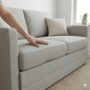 Close-up of durable, high-resiliency foam cushions that maintain shape on the best sleeper sofa for everyday use.