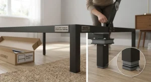 Noise-free metal bed frame featuring squeak-resistant padding for heavy mattresses.