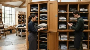 Evaluating double dresser vs tall dresser for master bedroom storage using a his-and-hers layout.