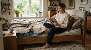 Back sleeper enjoying edge support on a quality hybrid mattress under $700
