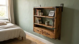 A sturdy kids dresser with anti-tip safety features securely anchored to a bedroom wall